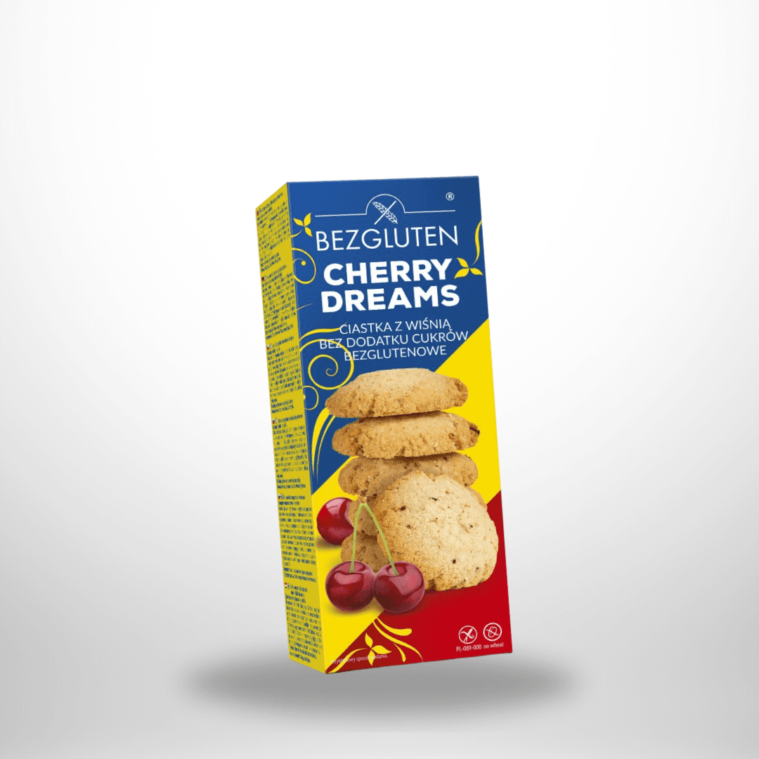 BezGluten Cherry Dreams - Cookies mit gefriergetrockneten Kirschen ohne Zuckerzusatz 110g