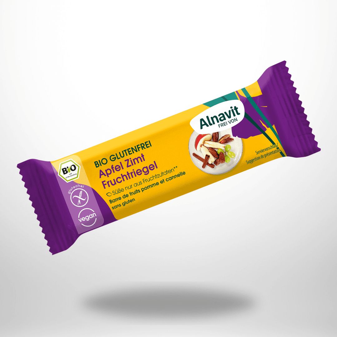 Alnavit Apfel Zimt Fruchtriegel Bio 40g