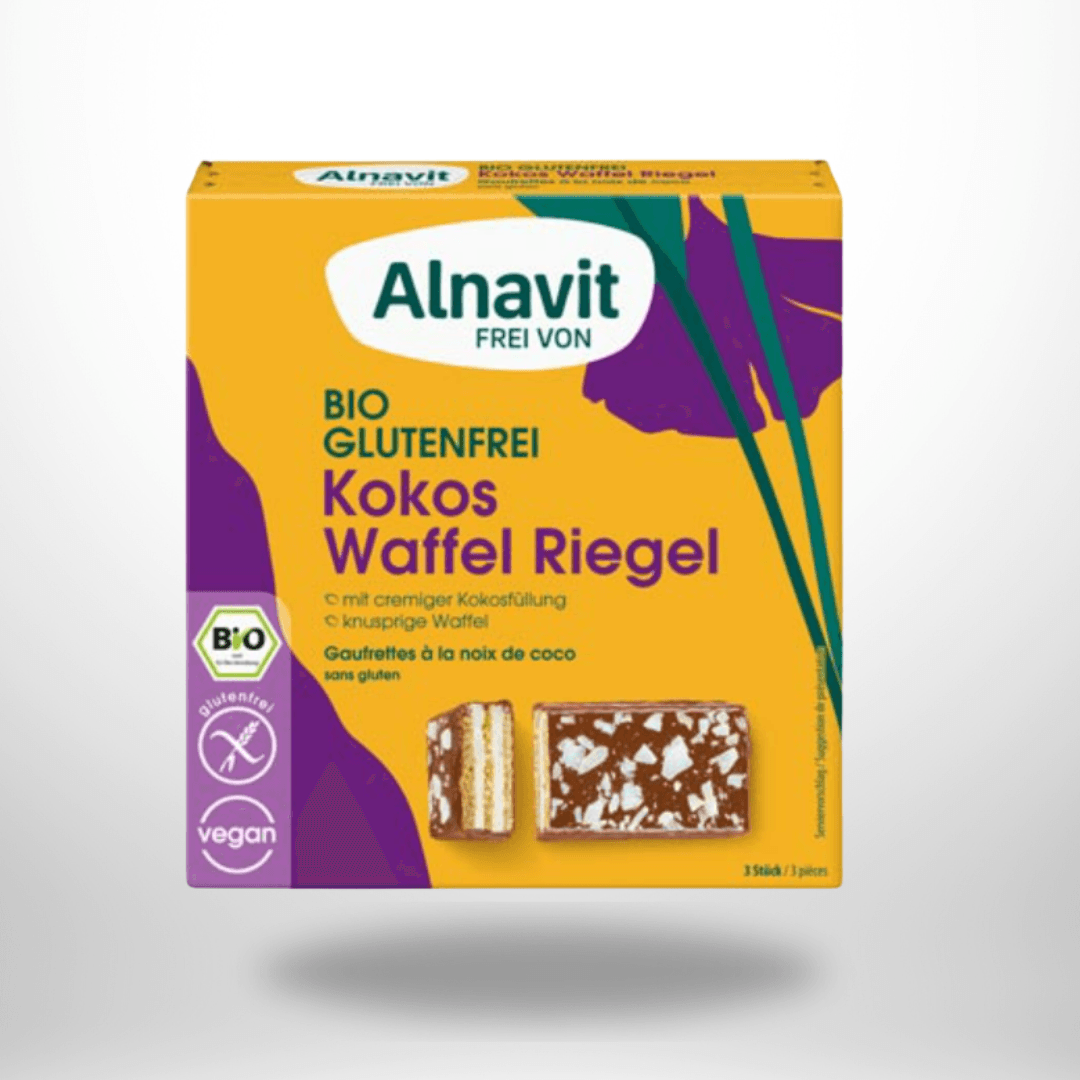 Alnavit Kokos Waffel Riegel Bio 75g – Bild 1