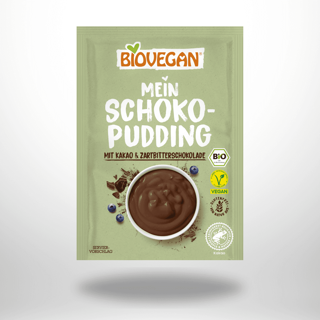 BioVegan Mein Schokopudding mit Kakao und Zartbitterschokolade 50g – Bild 1