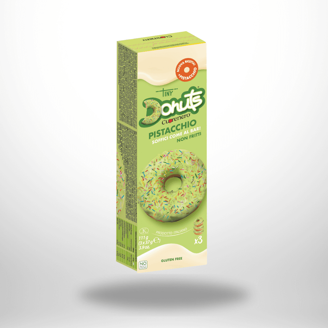 Cuorenero Tiny Donuts Pistazie 3 * 111g – Bild 1