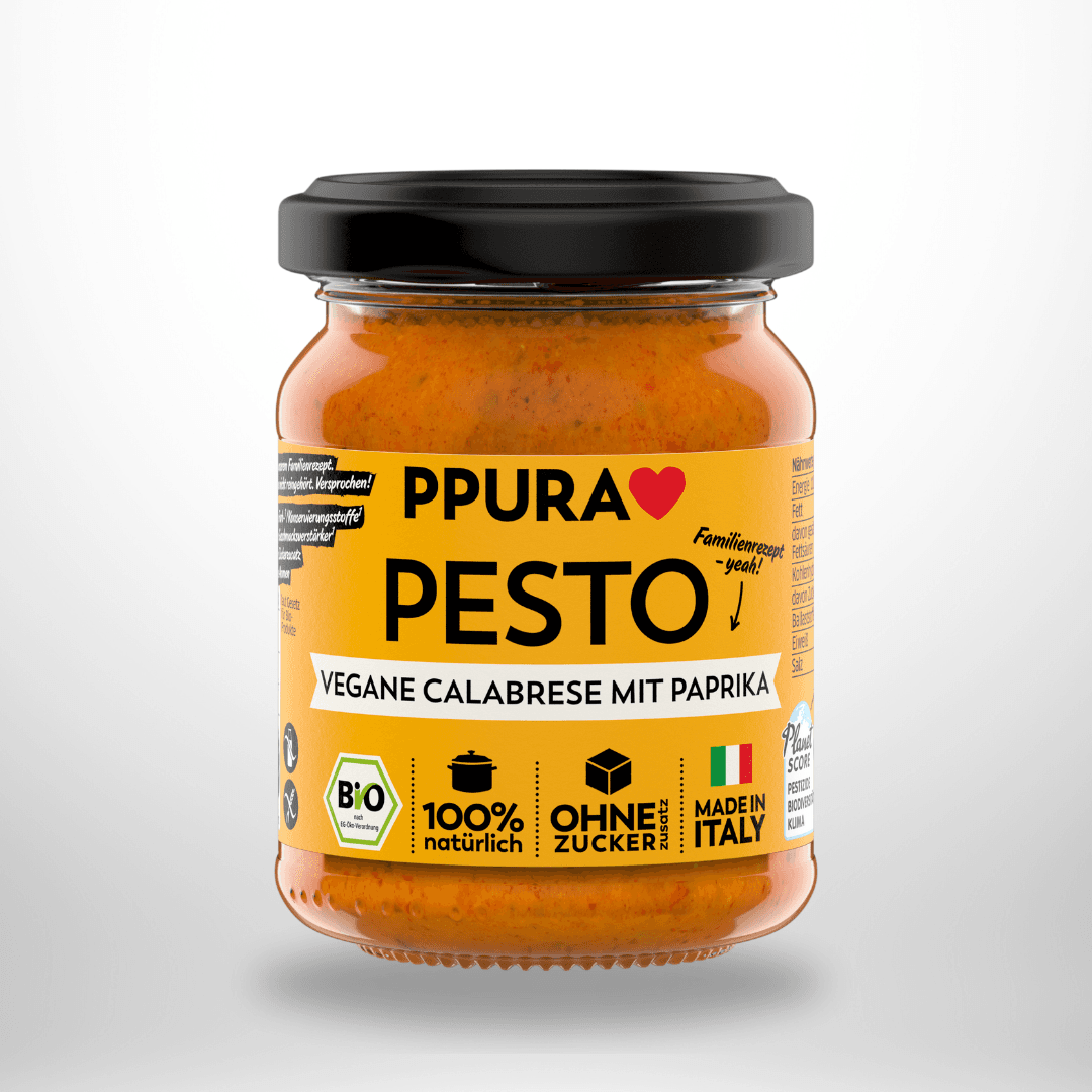 PPURA Bio Pesto Vegane Calabrese mit Paprika 120g – Bild 1