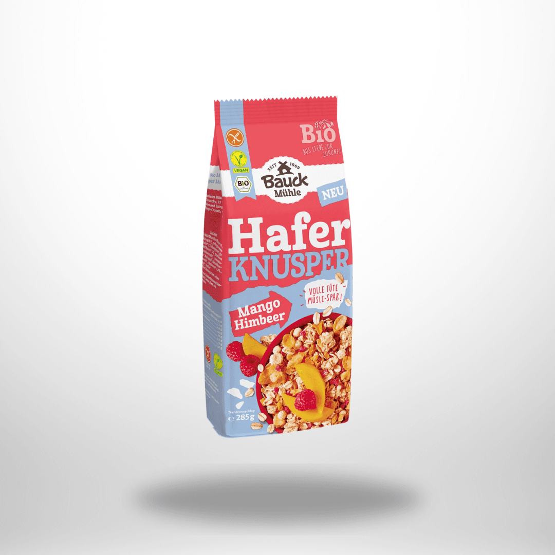 Bauck Hafer Knusper Müsli Mango und Himbeere Bio 285g – Bild 1