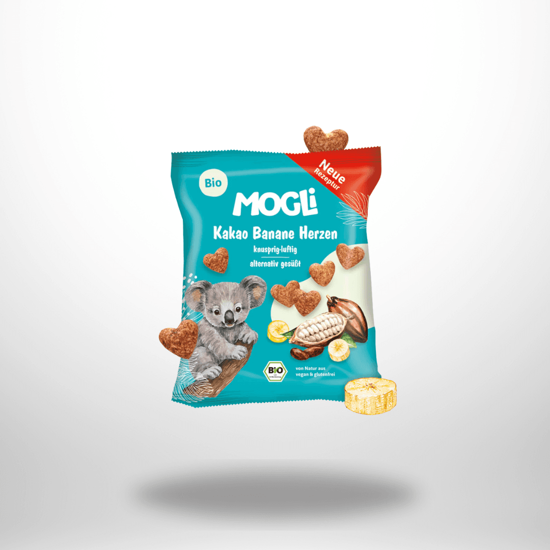 MOGLI Kakao Banane Herzen Bio 30g – Bild 1