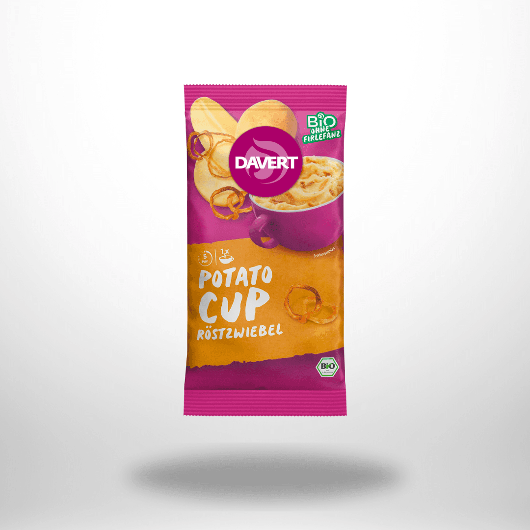 Davert Potato-Cup Röstzwiebel Bio 54g – Bild 1