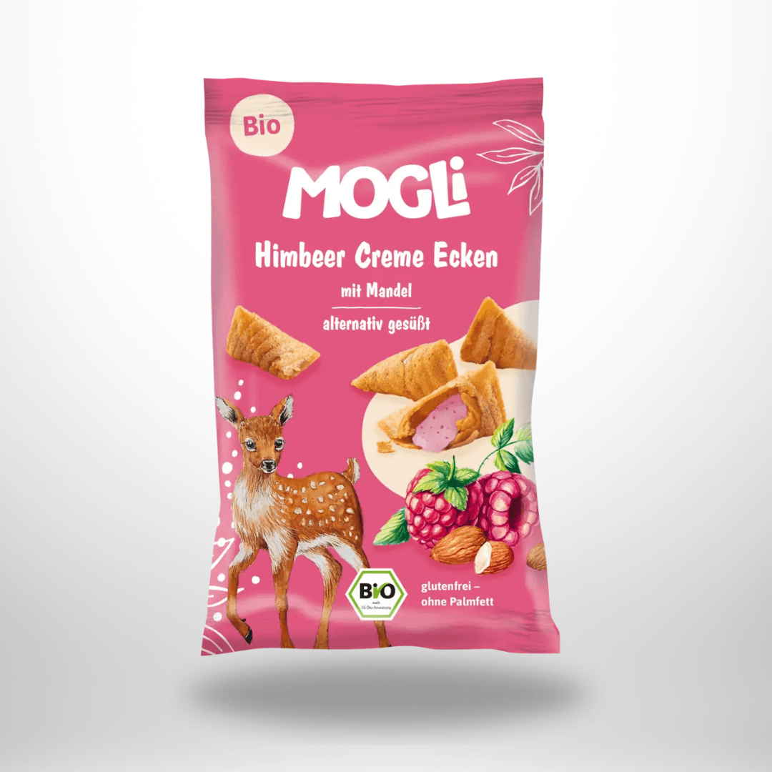 Mogli Himbeer Creme Ecken mit Mandel Bio 30g – Bild 1