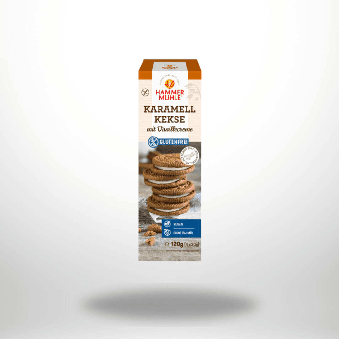 Hammermühle Karamell Kekse mit Vanillecreme 120g – Bild 1