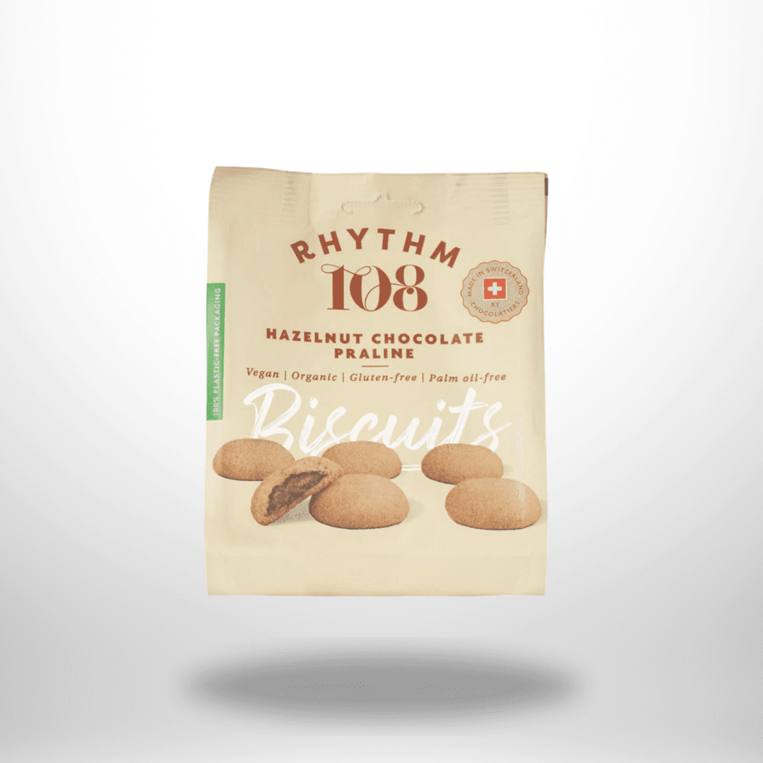 Rhythm 108 Bio Hazelnut Chocolate Praline Biscuits 135g – Bild 1
