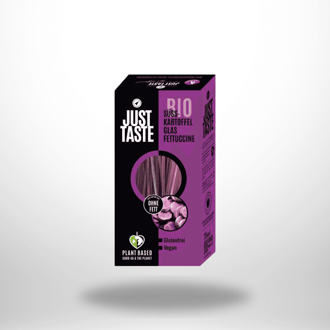 Just Taste Süßkartoffel Glas Fettuccine Bio 250g – Bild 1