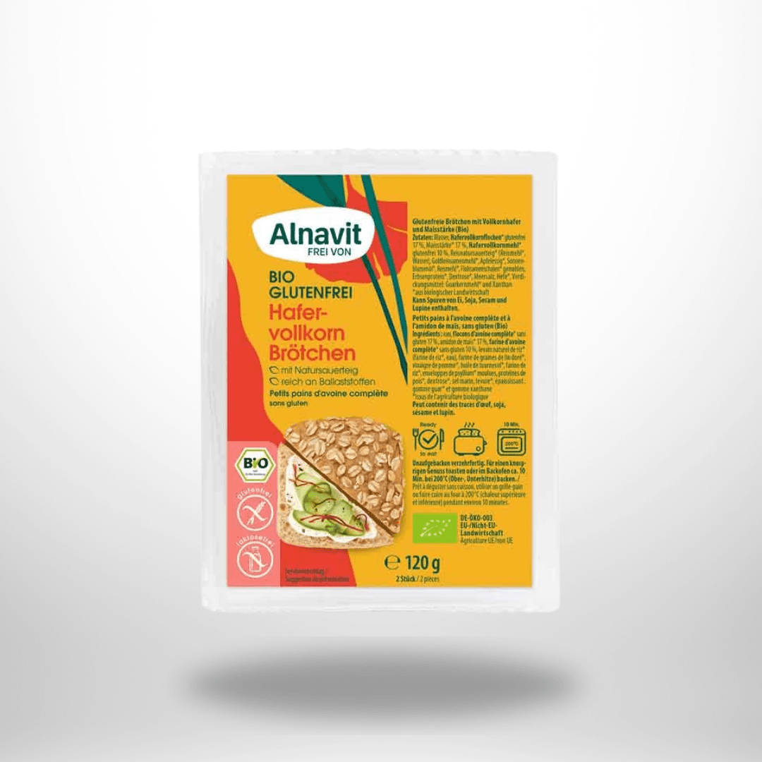 Alnavit Hafervollkorn Brötchen Bio (2 Stück) 125g – Bild 1