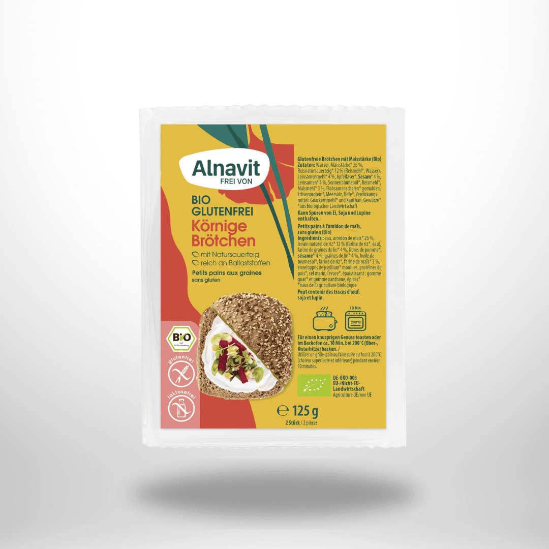 Alnavit Körnige Brötchen Bio (2 Stück) 125g – Bild 1