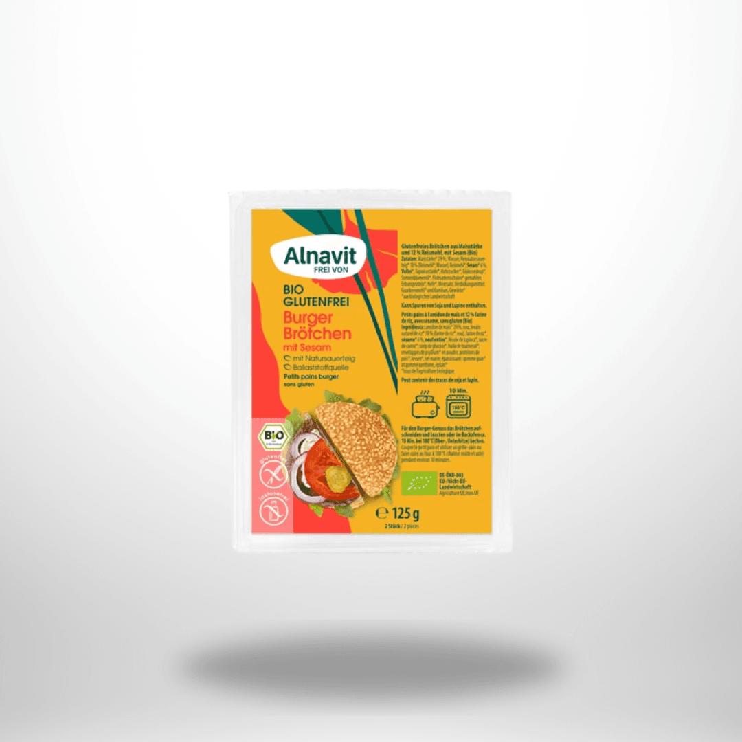 Alnavit Burger Brötchen mit Sesam Bio (2 Stück) 125g – Bild 1