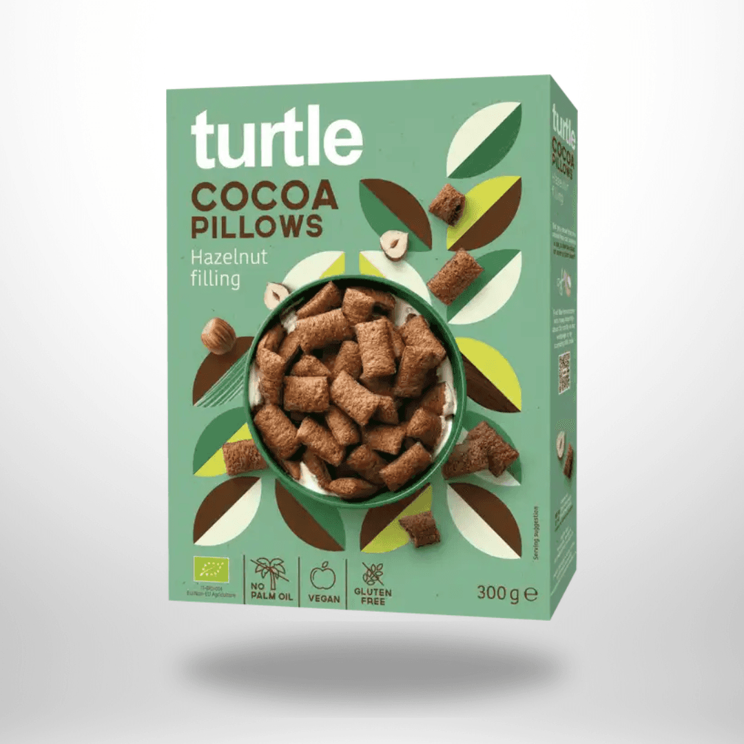 Turtle Cocoa Pillows Schokokissen mit Haselnussfüllung Bio 300g – Bild 1