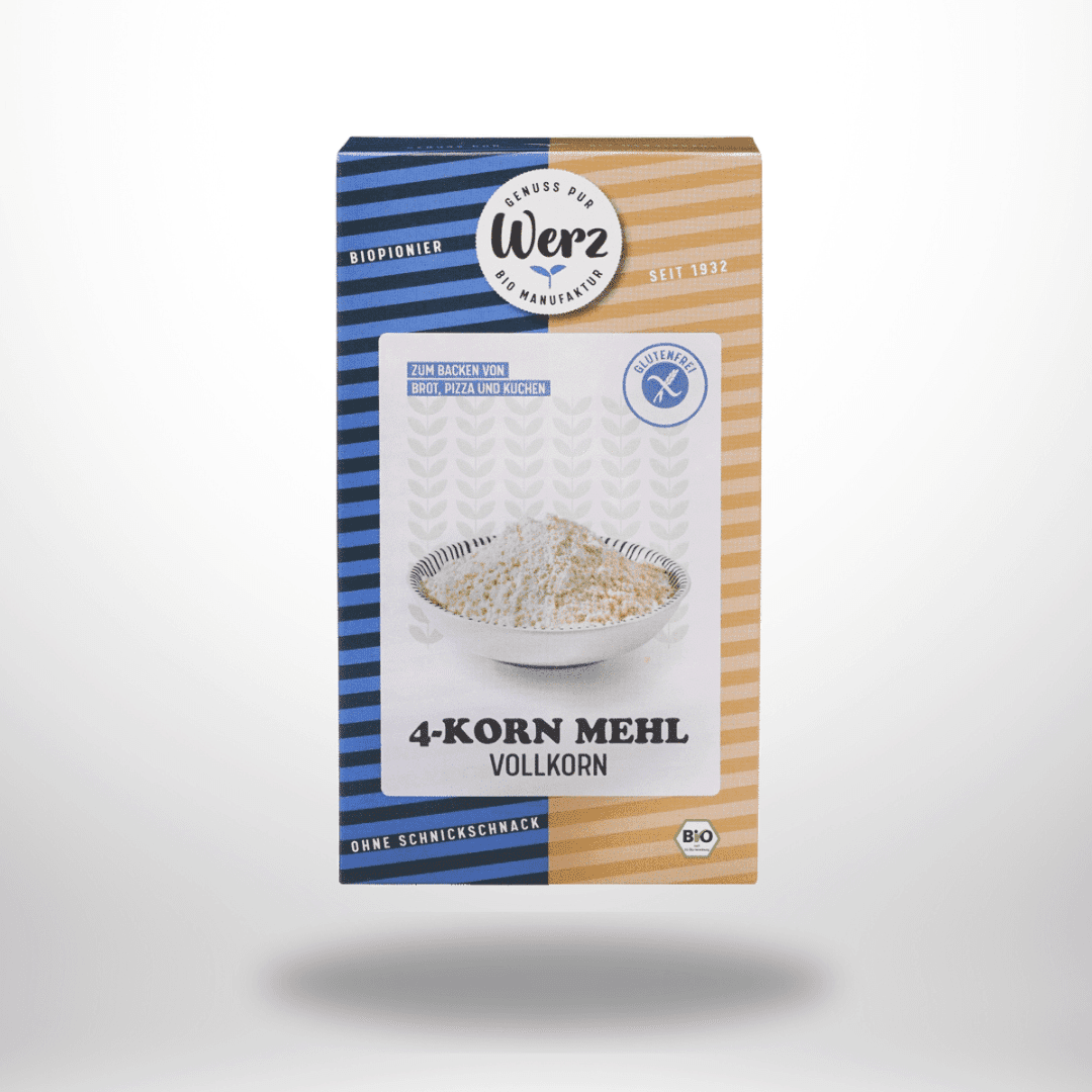 Werz 4-Korn Bio Vollkorn Mehl 500g – Bild 1