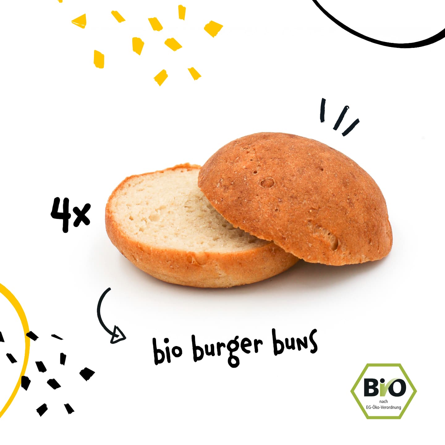 echt jetzt! Bio Burger Buns 470g - tiefgefroren – Bild 1