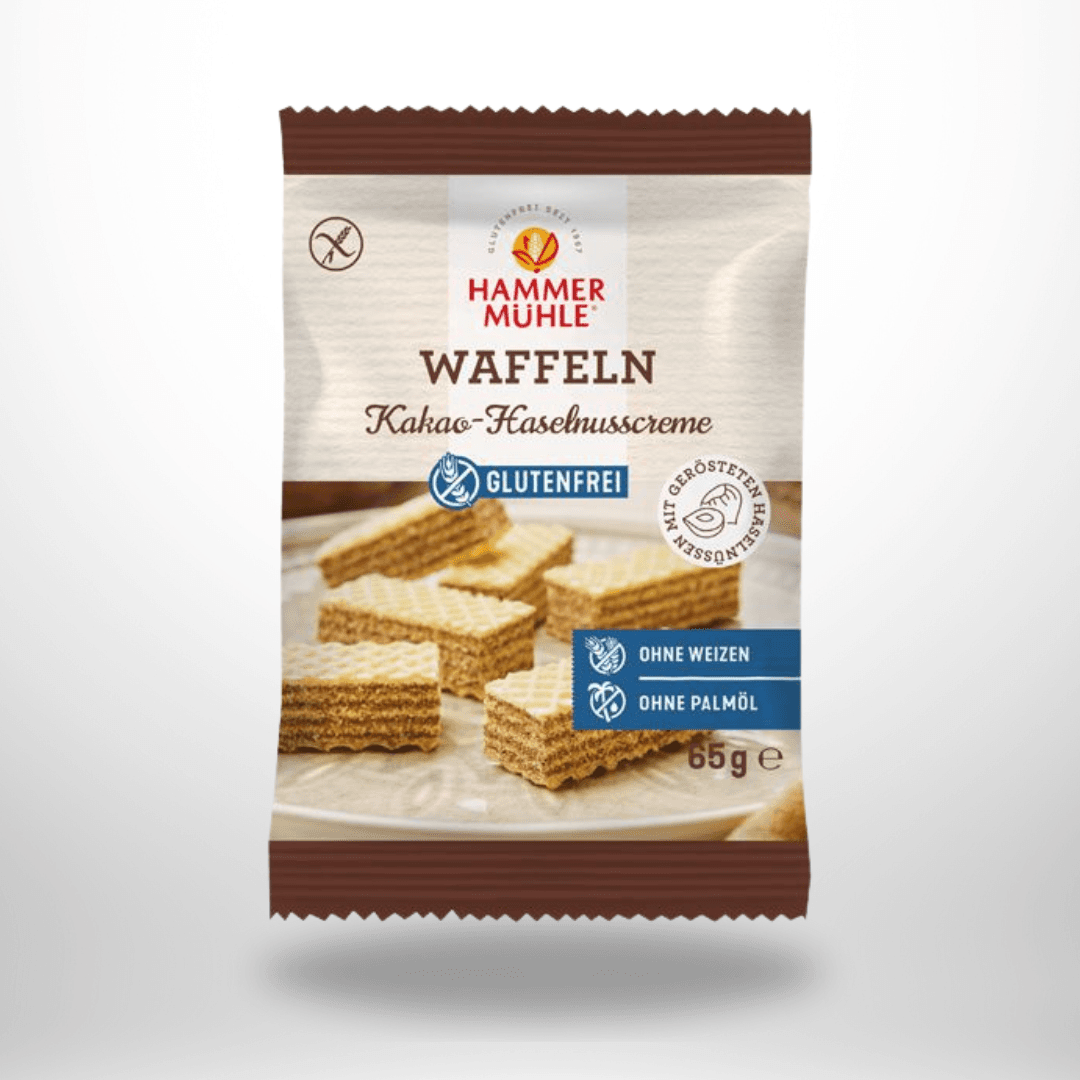 Hammermühle Waffeln mit Kakao-Haselnusscreme 65g – Bild 1