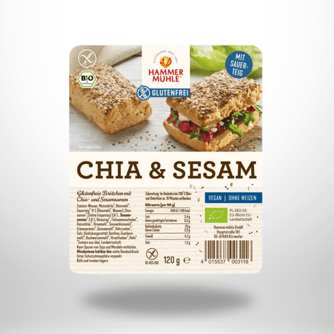 Hammermühle Chia & Sesam Brötchen Bio (2 Stück) 120g – Bild 1