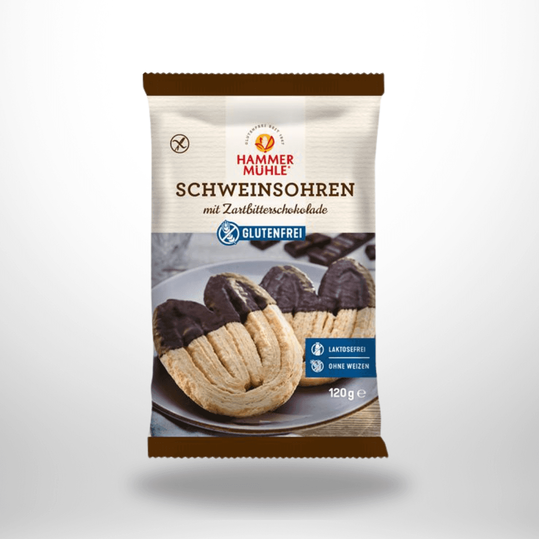 Hammermühle Schweinsohren mit Zartbitterschok 120g – Bild 1