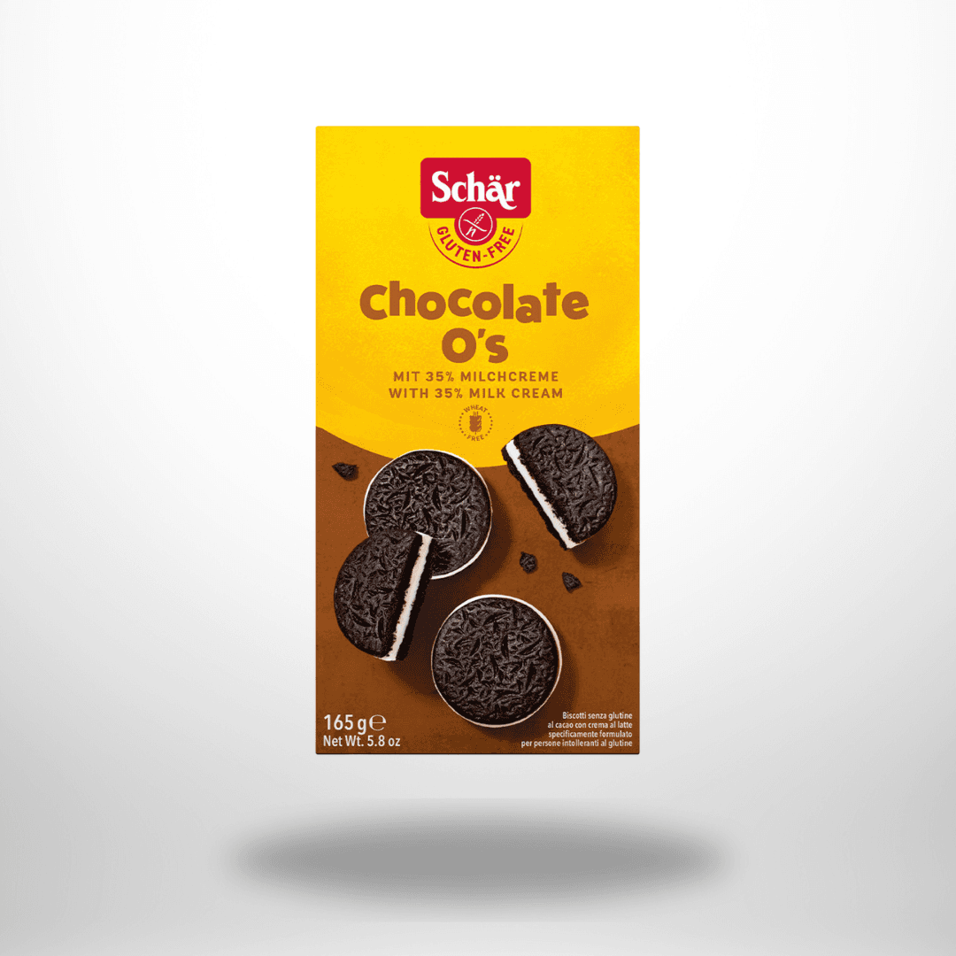 Schär Chocolate O's Sandwichkeks mit Milchcreme 165g – Bild 1