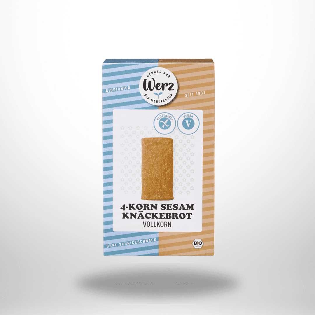 Werz 4-Korn Sesam Knäckebrot Bio 150g – Bild 1