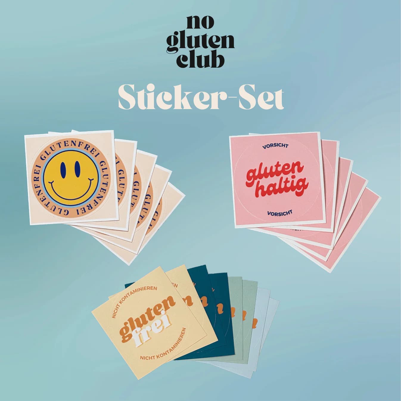 NO GLUTEN CLUB Sticker – Bild 1