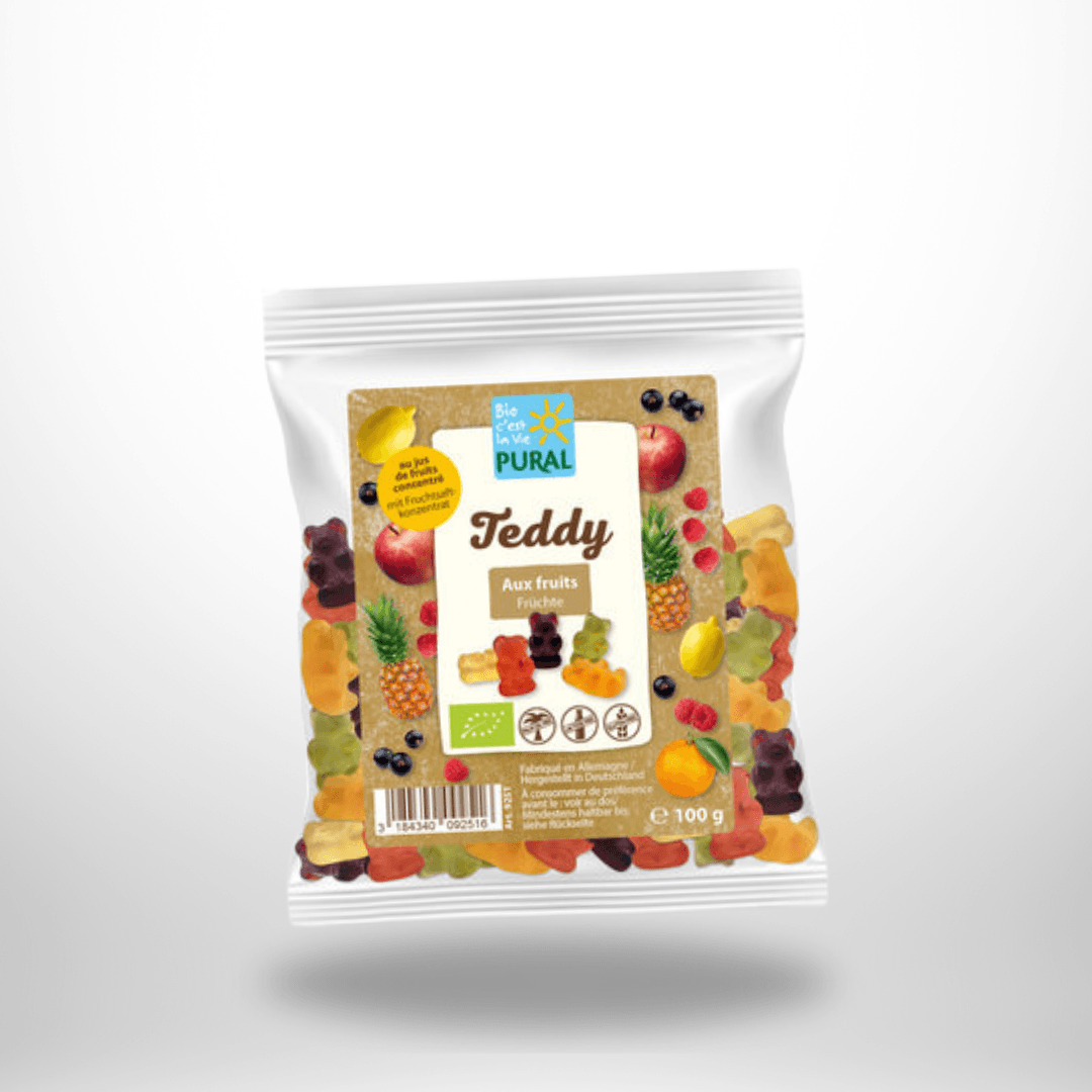 Pural Teddy Fruchtgummi mit Gelatine Bio 100g – Bild 1